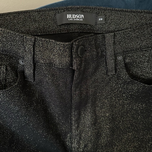 Black Shimmer Wide-Leg Pants - Picture 5 of 6